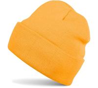styleBREAKER Bonnet Enfant en Tricot à Large Bord, Bonnet Fin Tricoté Double pour Enfants de 2 à 5 Ans 04024030, Couleur:Jaune d'or