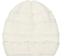 styleBREAKER Bonnet Tricot Femme avec Ouverture Queue de Cheval | Bonnet à ouverture pour chignon, doublure polaire chaude, sequins, pour tour de tête de 45-60 cm.