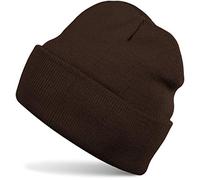 styleBREAKER Bonnet Unisexe en Maille Fine, Doublement Tricoté, Chapeau Chaud pour l'hiver 04024029, Marron foncé