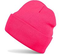 styleBREAKER Bonnet Unisexe en Maille Fine, Doublement Tricoté, Chapeau Chaud pour l'hiver 04024029, Rose néon
