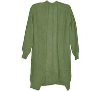 styleBREAKER Cardigan pour Femmes en Grosse Maille avec Poches plaquées, Gilet sans Fermeture, Manteau Long, Taille Unique 08010064, Couleur:Tilleul