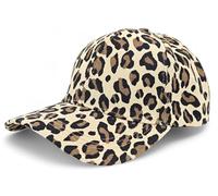 styleBREAKER Casquette Baseball Femme avec Imprimé Léopard, Basecap 6 Panneaux en Coton, Visière Courbée, Respirante et Ajustable, Couleur:Beige