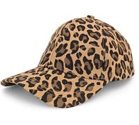 styleBREAKER Casquette Baseball Femme avec Imprimé Léopard, Basecap 6 Panneaux en Coton, Visière Courbée, Respirante et Ajustable, Couleur:Marron