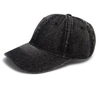 styleBREAKER Casquette Baseball Unisexe en Denim avec Boucle Réglable, Visier Courbée et Aérations, Casquette en Coton Respirant pour Hommes et Femmes, Couleur:Noir