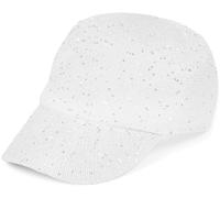 styleBREAKER Casquette d'été pour Femmes en Tissu tissé avec Paillettes, Chapeau léger avec Boucle métallique réglable, Couvre-Chef uni pour Plage et Loisirs, Blanc