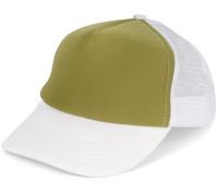 styleBREAKER Casquette en Maille 5 Panneaux Unisexe, Casquette de Camionneur, Casquette de Baseball, Fermeture réglable par clic et Snap 04023007, Couleur:Olive - Blanc