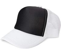 styleBREAKER Casquette en Maille 5 Panneaux Unisexe, Casquette de Camionneur, Casquette de Baseball, Fermeture réglable par clic et Snap 04023007, Couleur:Noir-Blanc