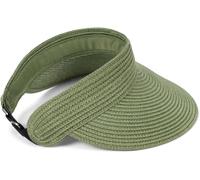 styleBREAKER Casquette en Papier Straw Unie avec visière Solaire, Bande élastique et Fermeture à Crochet, Chapeau léger pour Femmes, Protection Solaire élégante et Respirante, Olive