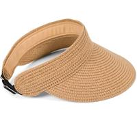 styleBREAKER Casquette en Papier Straw Unie avec visière Solaire, Bande élastique et Fermeture à Crochet, Chapeau léger pour Femmes, Protection Solaire élégante et Respirante, Marron