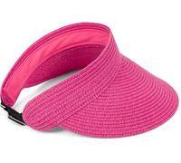 styleBREAKER Casquette en Papier Straw Unie avec visière Solaire, Bande élastique et Fermeture à Crochet, Chapeau léger pour Femmes, Protection Solaire élégante et Respirante, Couleur:Rose
