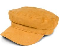 styleBREAKER Casquette en Velours Doux pour Femmes, Casquette à Visière Bakerboy, Couleur: Curry
