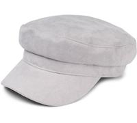 styleBREAKER Casquette en Velours Doux pour Femmes, Casquette à Visière Bakerboy, Gris Clair