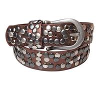 styleBREAKER Ceinture à clous pour femmes avec différentes clous, ceinture en simili cuir unie, ceinture pour femmes ajustable 03010008, couleur:Rouge brun antique, taille:90cm