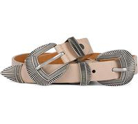 styleBREAKER Ceinture Vintage pour dames avec double boucle décorée en style occidental, ceinture B-Low, ceinture de taille, raccourcissable 03010105, taille:95cm, couleur:Beige
