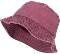 styleBREAKER Chapeau de pêcheur Unisexe uni en Aspect Vintage lavé, Chapeau Seau, Chapeau de Soleil en Tissu uni 04025045, Couleur:Bordeaux-Rouge