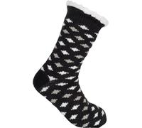 styleBREAKER Chaussettes ABS unisexes avec doublure en peluche et motif à pois, chaussettes ABS, taille 35-42 EU / 5-10 US / 4-8 UK 08030010, couleur:Noir-gris-blanc
