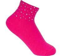 styleBREAKER Chaussettes pour femmes avec application de strass à la taille, taille 35-41 EU / 5-9 US / 4-7 UK, chaussettes avec pierres brillantes 08030014, couleur:Rose