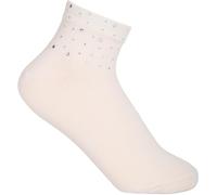 styleBREAKER Chaussettes pour femmes avec application de strass à la taille, taille 35-41 EU / 5-9 US / 4-7 UK, chaussettes avec pierres brillantes 08030014, Beige