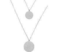 styleBREAKER Collier de Couche en Acier Inoxydable pour Femmes 2 Rangs avec médaillons Scintillants, chaîne d'ancre, chaîne, Bijoux 05030065, Couleur:Argent