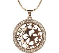 styleBREAKER Collier femme pendentif étoile strass,Or