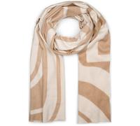 styleBREAKER Écharpe femme motif lignes ondulées en viscose,Marron-beige