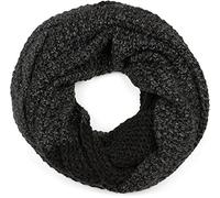 styleBREAKER Echarpe femme tricotée en boucle 2 couleurs avec dégradé de couleurs, motif grain de riz, chaude écharpe tricotée hiver 01018165, couleur:Noir-gris foncé