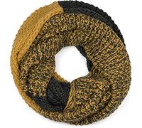 styleBREAKER Echarpe femme tricotée en boucle 2 couleurs avec dégradé de couleurs, motif grain de riz, chaude écharpe tricotée hiver 01018165, couleur:Anthracite-Cognac