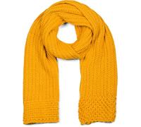 styleBREAKER Écharpe longue en tricot pour dames avec côtes et motif de tricot perlé, écharpe chaude en tricot d'hiver Unicolore 01018164, couleur:Curry