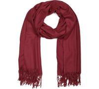 styleBREAKER Écharpe longue unisexe unie avec franges, châle d'hiver chaud, tissu doux en viscose 01017104, Lie de vin