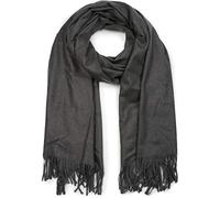 styleBREAKER Écharpe longue unisexe unie avec franges, châle d'hiver chaud, tissu doux en viscose 01017104, Gris foncé