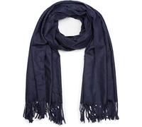 styleBREAKER Écharpe longue unisexe unie avec franges, châle d'hiver chaud, tissu doux en viscose 01017104, Bleu foncé