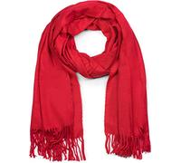 styleBREAKER Écharpe longue unisexe unie avec franges, châle d'hiver chaud, tissu doux en viscose 01017104, Rouge