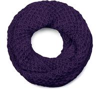 styleBREAKER Écharpe loop en maille avec un motif tricoté épais, foulard tube en maille grossière unie, unisexe 01018157, couleur:Violet