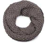 styleBREAKER Écharpe loop en maille avec un motif tricoté épais, foulard tube en maille grossière unie, unisexe 01018157, couleur:Taupe