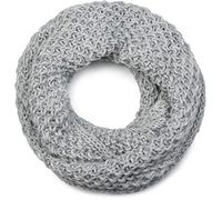 styleBREAKER Écharpe loop en maille avec un motif tricoté épais, foulard tube en maille grossière unie, unisexe 01018157, couleur:Gris clair