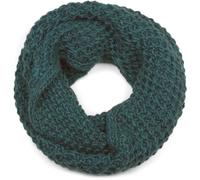 styleBREAKER Écharpe loop en maille avec un motif tricoté épais, foulard tube en maille grossière unie, unisexe 01018157, couleur:Pétrole