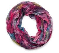 styleBREAKER Écharpe Loop Femme Batik Plumes Viscose 80x70cm,Rose