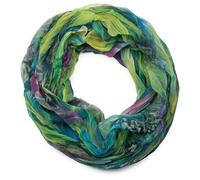 styleBREAKER Écharpe Loop Femme Batik Plumes Viscose 80x70cm,Vert