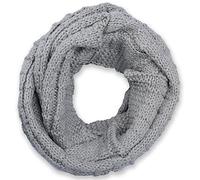 styleBREAKER écharpe loop tricotée à carreaux, mailles fines unies, écharpe d'hiver, unisexe 01018154, couleur:Gris clair