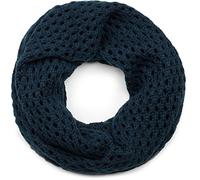 styleBREAKER écharpe loop tricotée avec motif ajouré, snood uni en maille ajourée, écharpe d'hiver, unisexe 01018156, couleur:Bleu foncé