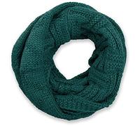 styleBREAKER écharpe loop tricotée avec motif grille et strie, mailles fines unies, écharpe d'hiver, unisexe 01018155, couleur:Pétrole