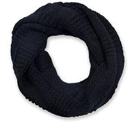 styleBREAKER écharpe loop tricotée avec motif patenté, mailles fines unies, écharpe d'hiver, unisexe 01018152, couleur:Noir