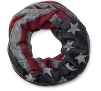 styleBREAKER Écharpe loop unisexe drapeau USA vintage 88x98cm,Gris