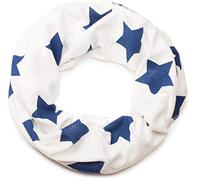 styleBREAKER Écharpe loop unisexe étoiles pois destroy 80x55cm,Blanc