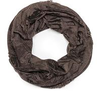 styleBREAKER Écharpe loop unisexe vintage destroy,Marron