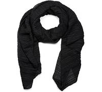 styleBREAKER Écharpe pour femmes avec surface finement plissée, légère et élégante, offrant un look sophistiqué avec des plis fluides, polyvalente, douce et confortable, dimensions 96 x 192 cm, Noir
