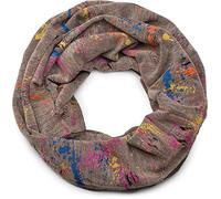 styleBREAKER écharpe ronde avec motif tâche de couleur, style vintage effet usé, écharpe, tissu, unisexe 01017050, couleur:Marron
