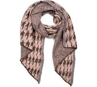 styleBREAKER Écharpe tissée pour femmes avec motif en dents de chien Pepita de forme asymétrique, chaude et douce pour l'hiver, étole 01017135, couleur:Rose-gris