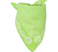 styleBREAKER Écharpe triangulaire pour dames en coton avec motif floral, écharpe multifonctionnelle, bandana 01016201, couleur:Vert limette-blanc