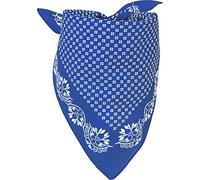 styleBREAKER Écharpe triangulaire pour dames en coton avec motif floral, écharpe multifonctionnelle, bandana 01016201, couleur:Bleu-blanc